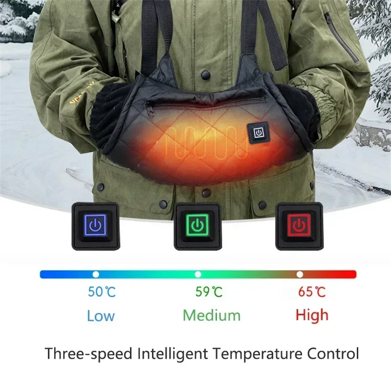 Hand Warmer Electric - ถุงมืออุ่นมือไฟฟ้าแบบ USB สำหรับฤดูหนาว ปรับอุณหภูมิได้ 3 ระดับ