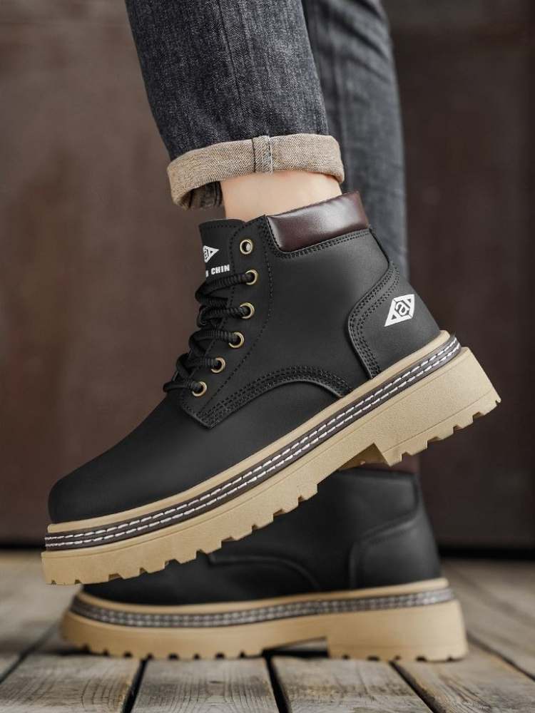 Waterproof Winter Boot - รองเท้าบูททำงานผู้ชาย หุ้มข้อสูง กันน้ำ กันลื่น พื้นหนา รองเท้าบูทข้อสั้น