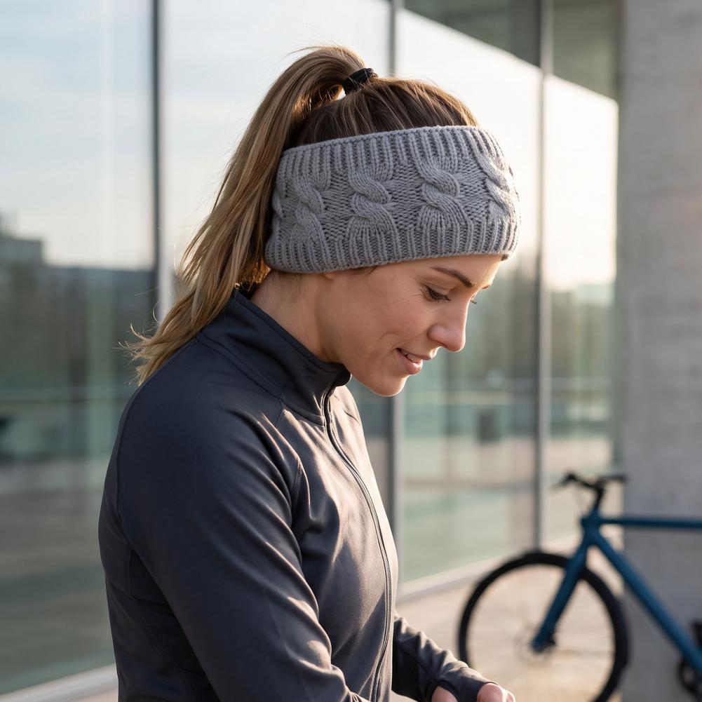 Fleece Ear Warmer Band - ที่คาดผมขนเฟอร์เทียมสำหรับฤดูหนาว ที่คาดผมถักสำหรับผู้หญิง บุด้วยผ้าฟลีซเพื่อความอบอุ่น ที่คาดผมขนนุ่มสำหรับป้องกันความหนาวเย็น
