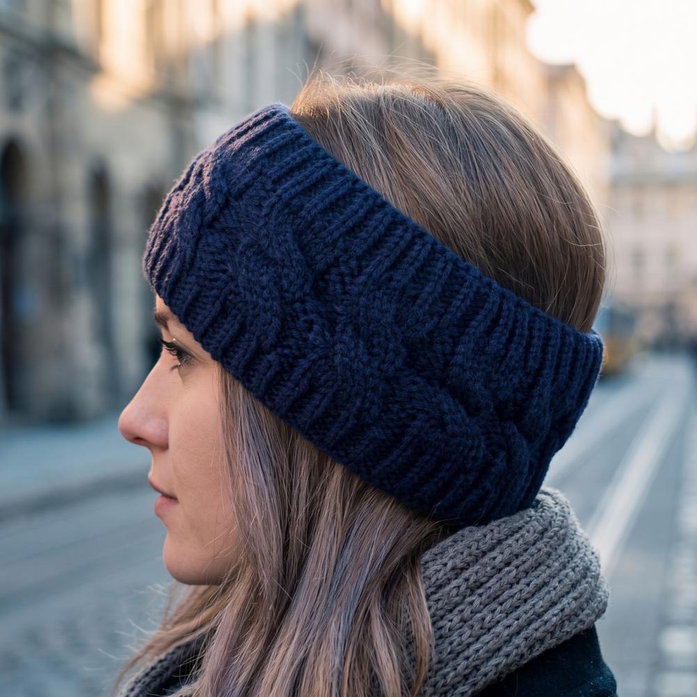 Fleece Ear Warmer Band - ที่คาดผมถักสำหรับผู้หญิงในฤดูหนาว, ที่คาดผมบุด้วยขนแกะนุ่ม, ที่ปิดหูขนหนานุ่มสำหรับป้องกันความหนาวเย็นในสภาพอากาศหนาวเย็นสำหรับกิจกรรมกลางแจ้ง