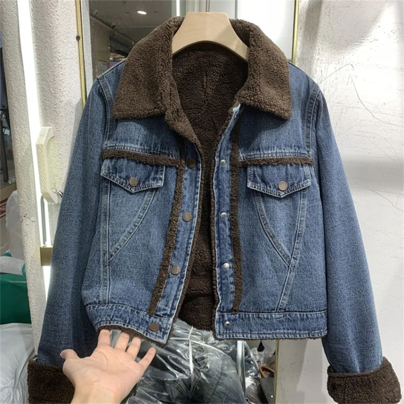 Down Jacket Packable - เสื้อโค้ทยีนส์หนาสำหรับฤดูหนาว, แจ็คเก็ตบุคอตตอนเสื้อผ้าสตรี2024ใหม่เสื้อแจ็กเก็ตแฟชั่นผ้าทวีดลดอายุ