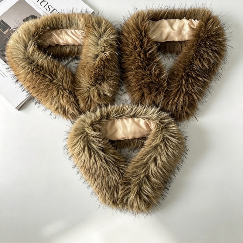 Shawl Wrap Winter - เสื้อโค้ทฤดูหนาวพร้อมขนเฟอร์ตกแต่งขอบฮู้ด ฮู้ดขนเฟอร์เทียมสำหรับปกเสื้อ ผ้าคลุมไหล่ เสื้อโค้ทขนเป็ด ฮู้ดผ้าพันคอขนเฟอร์อุ่นๆ