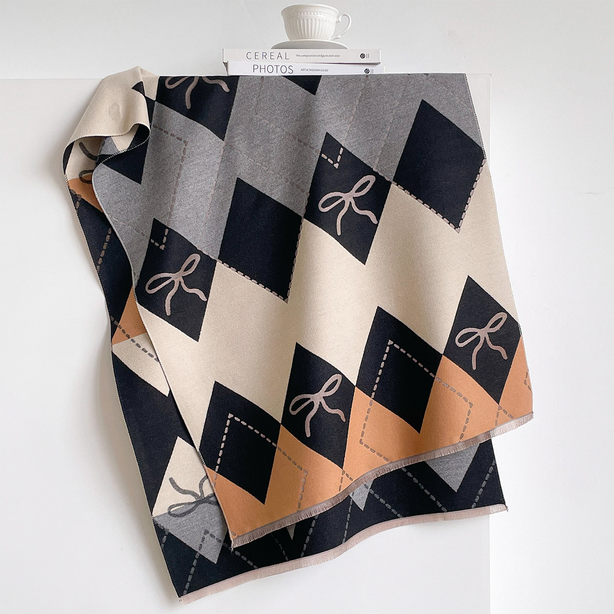 ผ้าพันคอแคชเมียร์เทียมสำหรับผู - Shawl Wrap Winter บทวิจารณ์และราคา