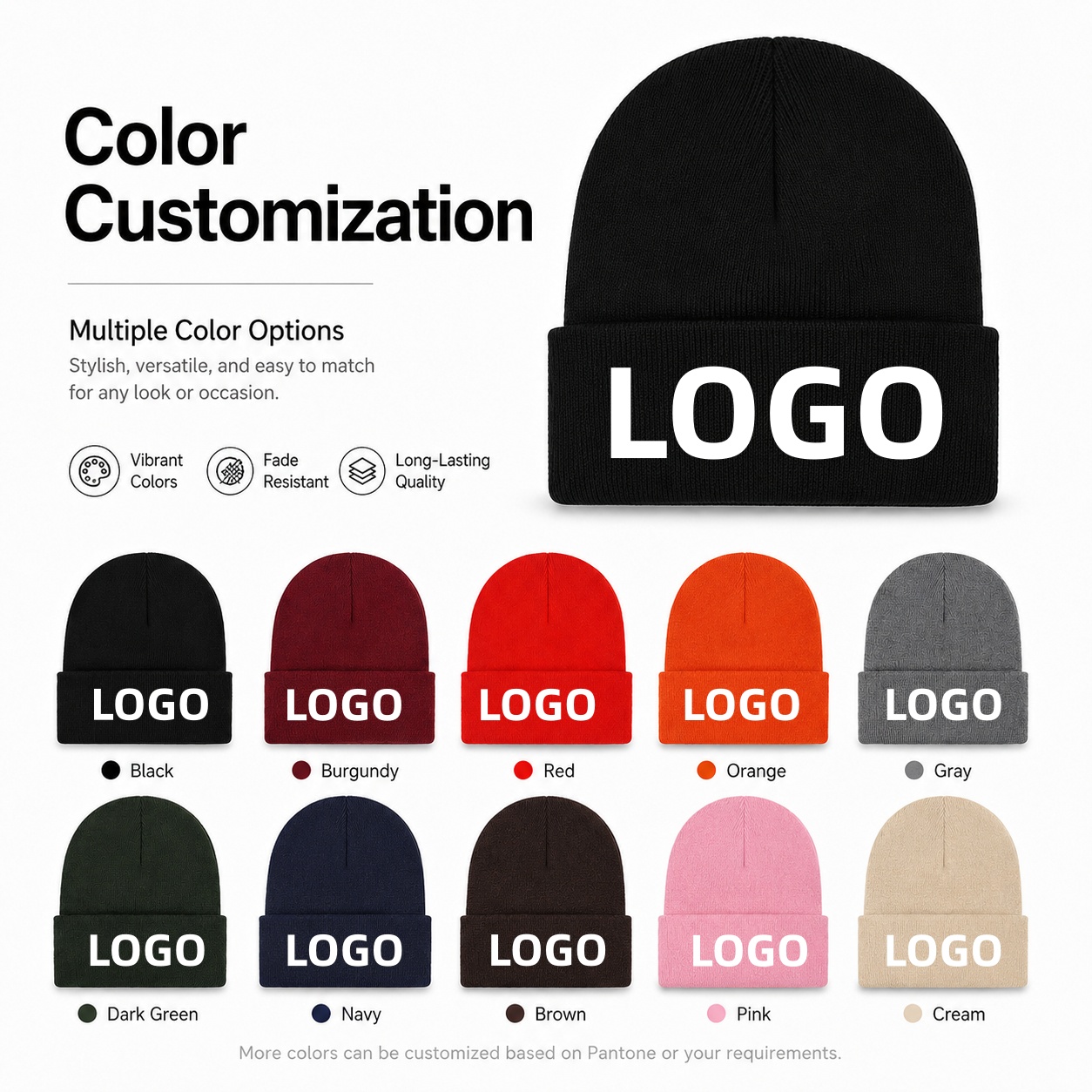 หมวกบีนนี่ถักลายโลโก้ตามสั่ง พ - Knit Beanie Hat Warm บทวิจารณ์และราคา