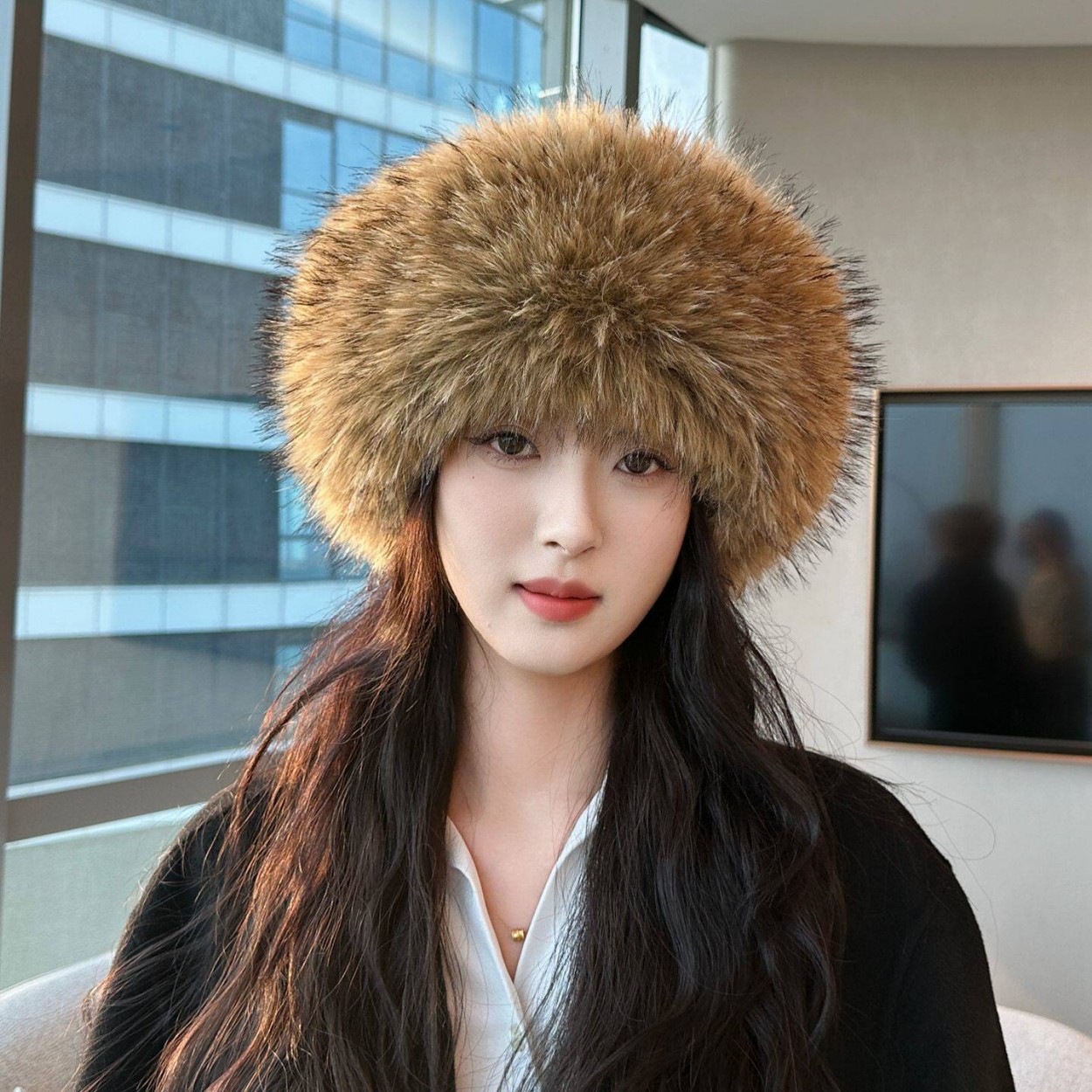 หมวกทรงกลมเปิดด้านบนทำจากขนเฟอ - Knit Beanie Hat Warm บทวิจารณ์และราคา