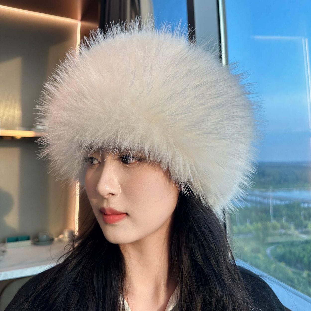 หมวกทรงกลมเปิดด้านบนทำจากขนเฟอ - Knit Beanie Hat Warm บทวิจารณ์และราคา