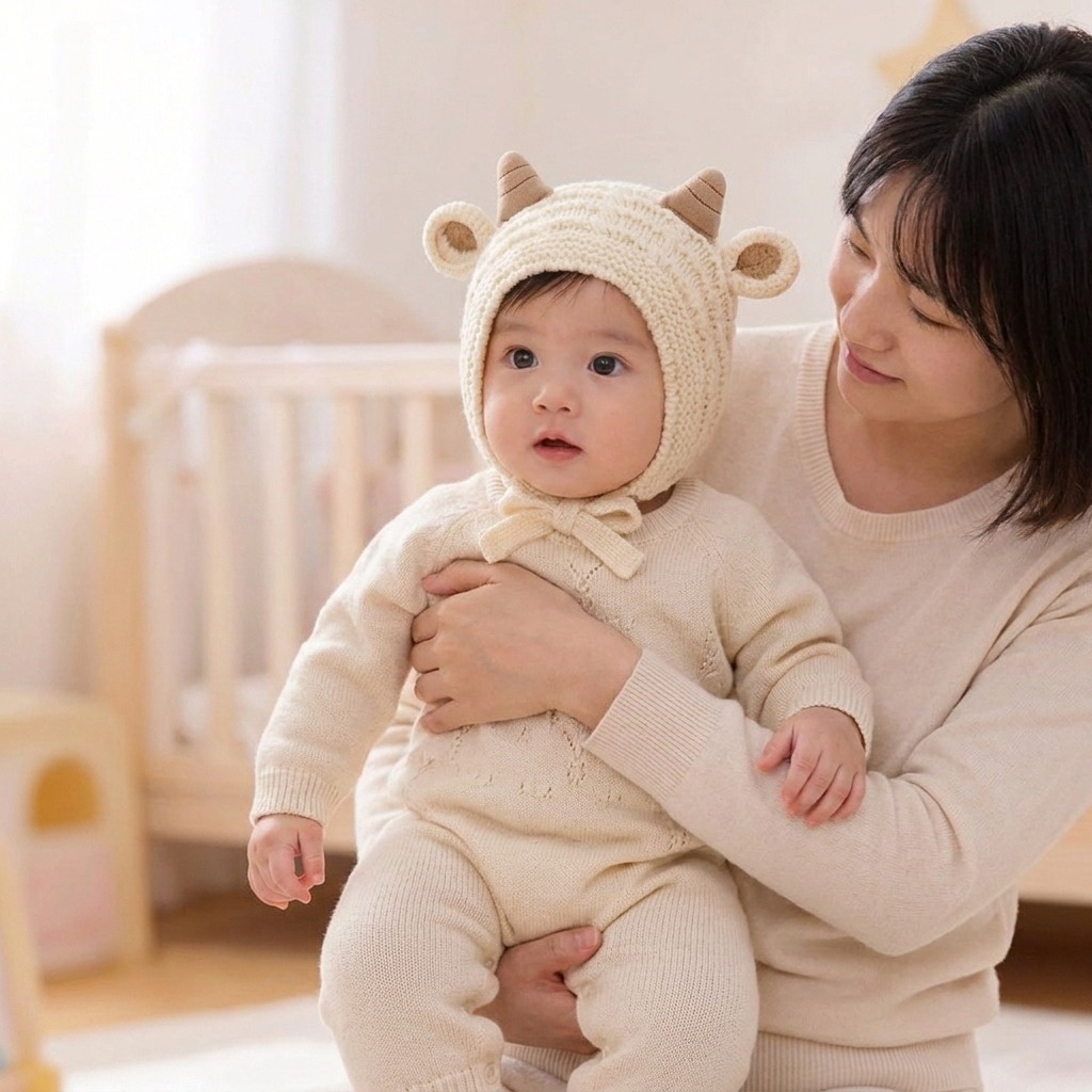 หมวกไหมพรมกันหนาวสำหรับเด็กทาร - Knit Beanie Hat Warm บทวิจารณ์และราคา