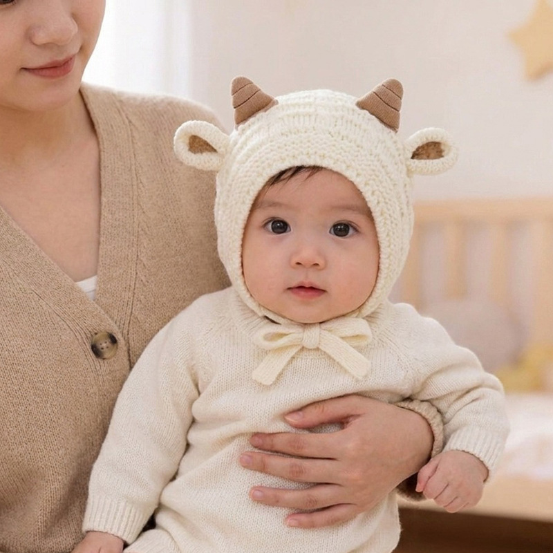 หมวกไหมพรมกันหนาวสำหรับเด็กทาร - Knit Beanie Hat Warm บทวิจารณ์และราคา