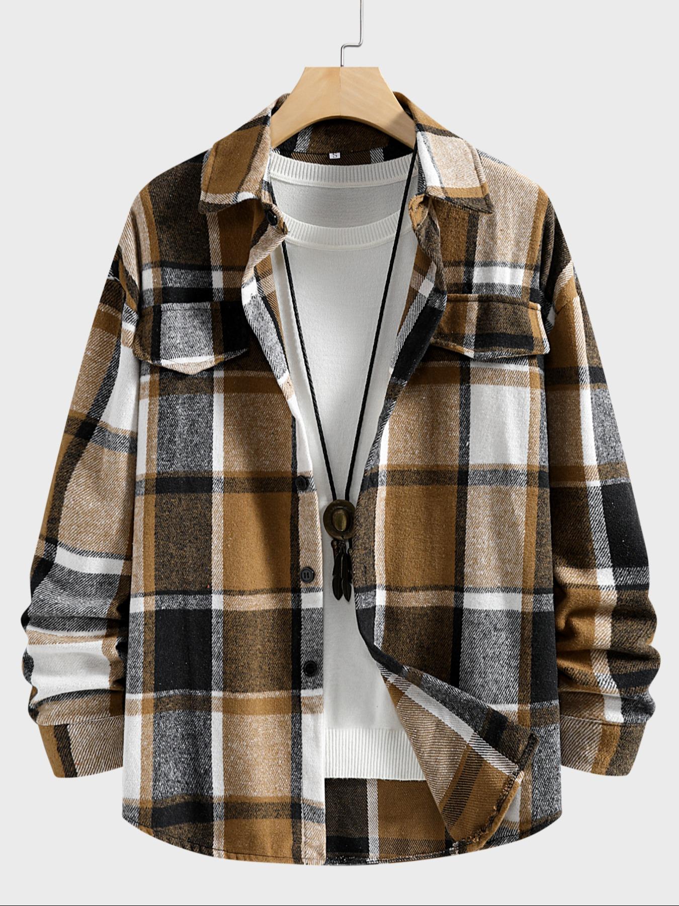 เสื้อเชิ้ตลายสก๊อตสไตล์เรโทรสำ - Flannel Shirt Lined บทวิจารณ์และราคา