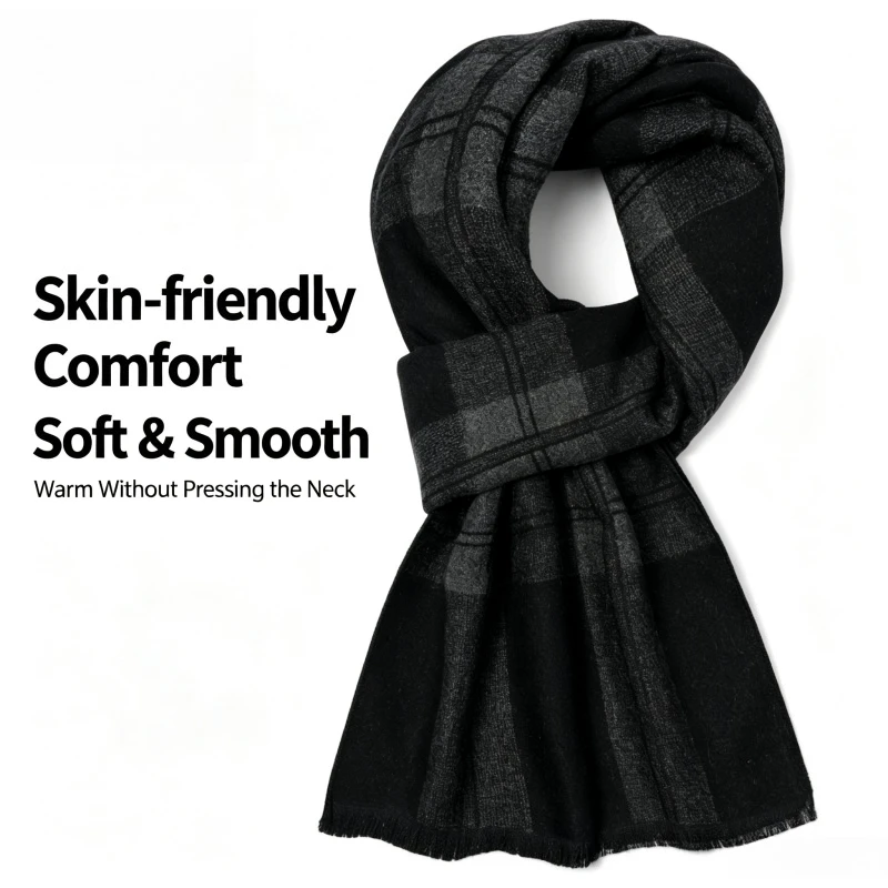 1 ชิ้น ผ้าพันคอผู้ชาย ลายตาราง - Wool Scarf Men บทวิจารณ์และราคา