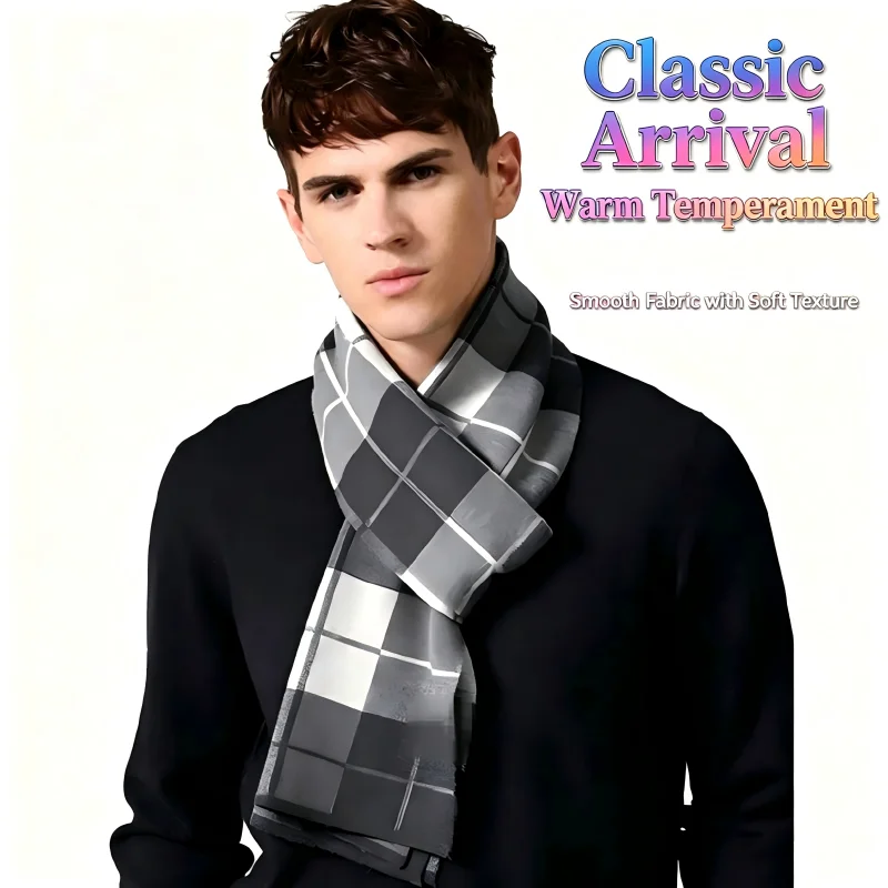 1 ชิ้น ผ้าพันคอผู้ชาย ลายตาราง - Wool Scarf Men บทวิจารณ์และราคา
