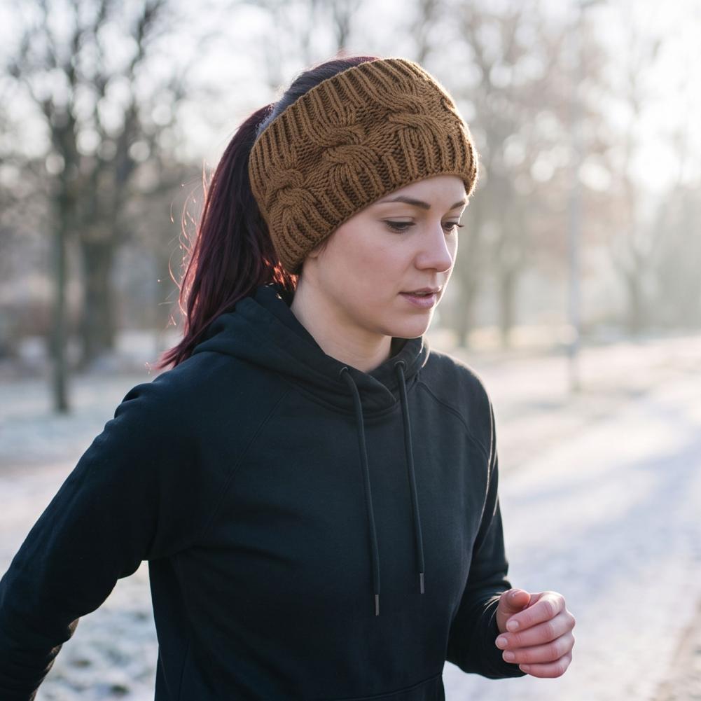 ชุดวิ่งสำหรับผู้หญิงในฤดูหนาว  - Fleece Ear Warmer Band บทวิจารณ์และราคา