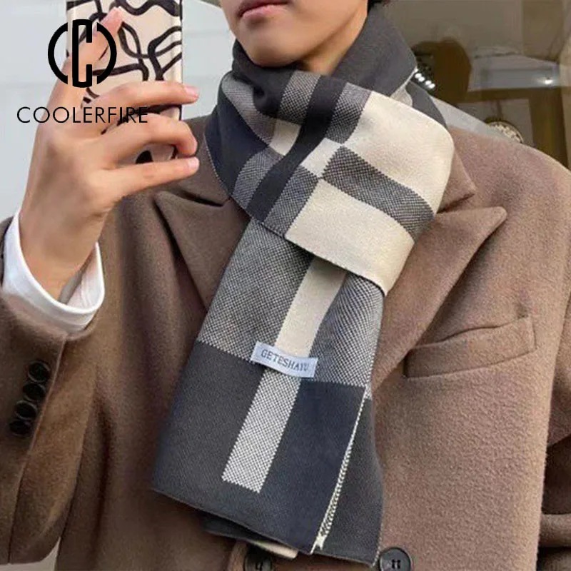 ฤดูหนาวใหม่ผู้ชายผ้าพันคอผ้าพั - Wool Scarf Men บทวิจารณ์และราคา